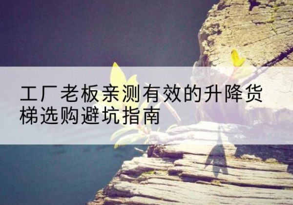 达川升降货梯怎么选-工厂老板亲测有效的升降货梯选购避坑指南
